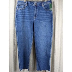 Wild Fable Womens High Rise Straight Ankle Blue Dark Wash Jeans Size 18
